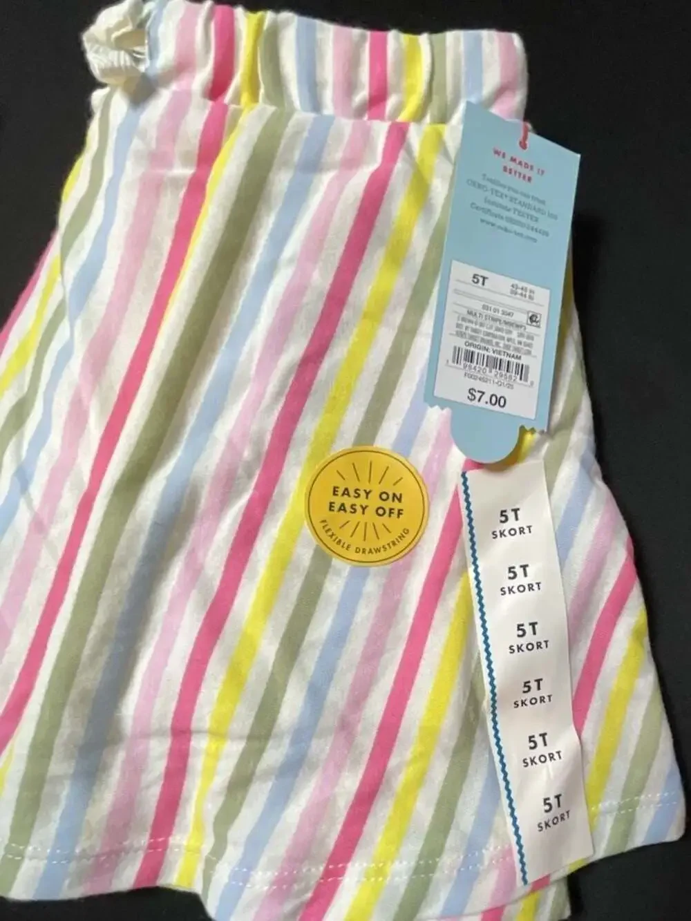 Cat & Jack Toddler Girls Multi Stripe Skort Size 5T